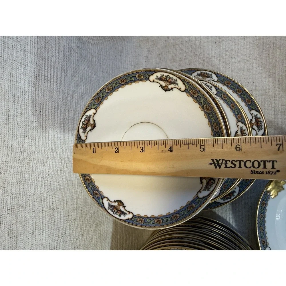 Vintage GB Bavaria Gimbel Brothers China Set Gold Trim‎ Plates Cups 56 Pc